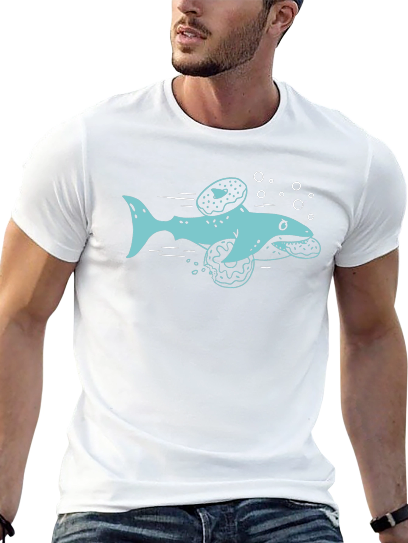 Shark Donut T-Shirt - Graphic Tee