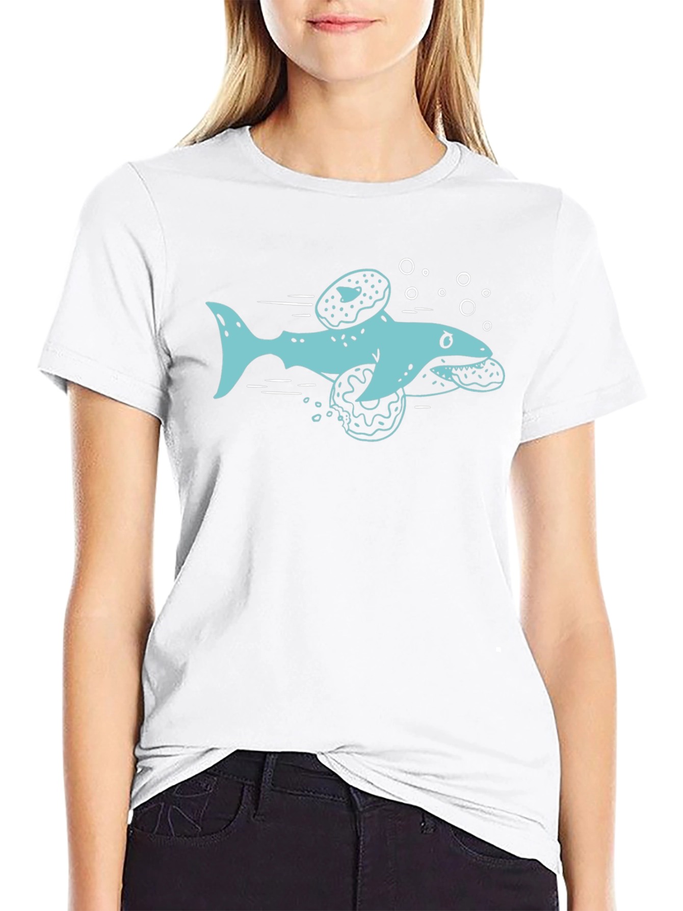 Shark Donut T-Shirt - Graphic Tee