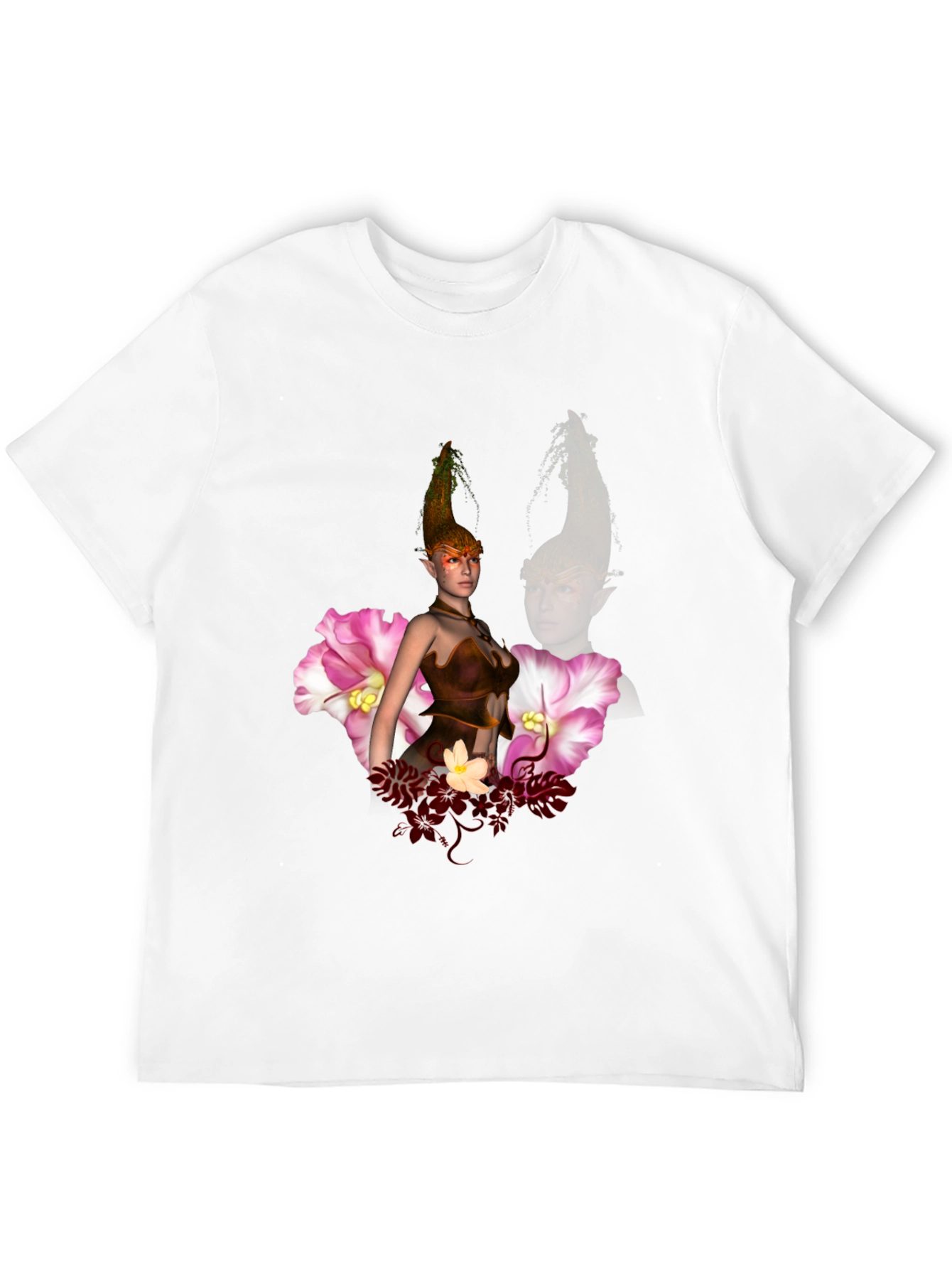 Mystic Elf Graphic Print Black T-Shirt