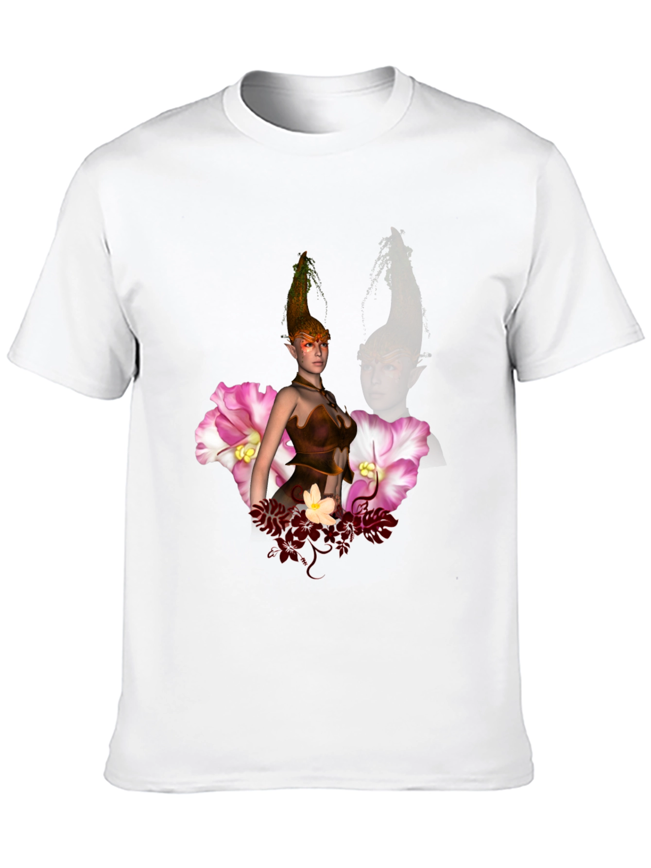 Mystic Elf Graphic Print Black T-Shirt