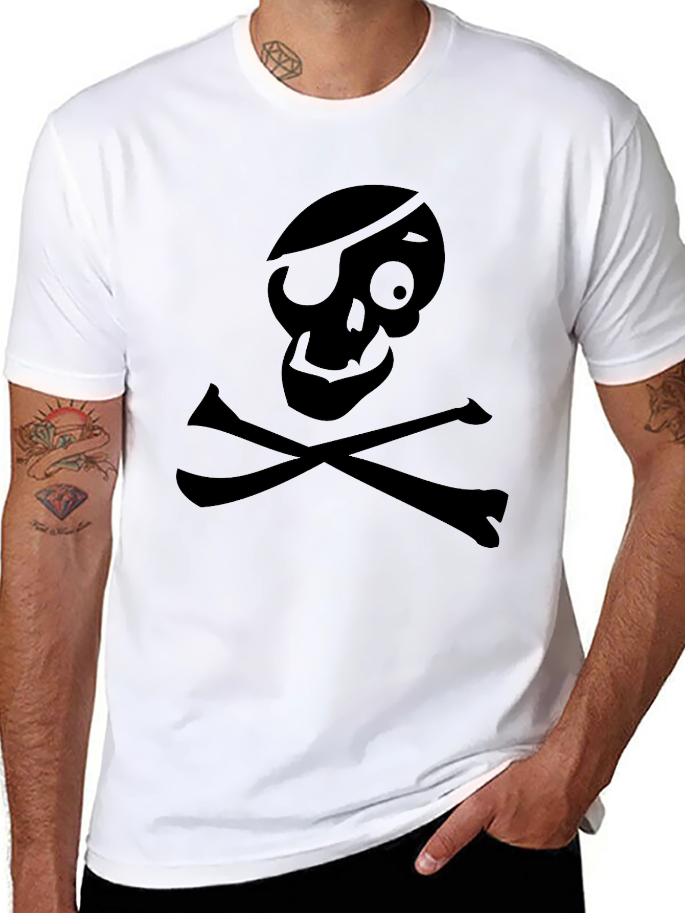Pirate Skull & Crossbones Black T-Shirt