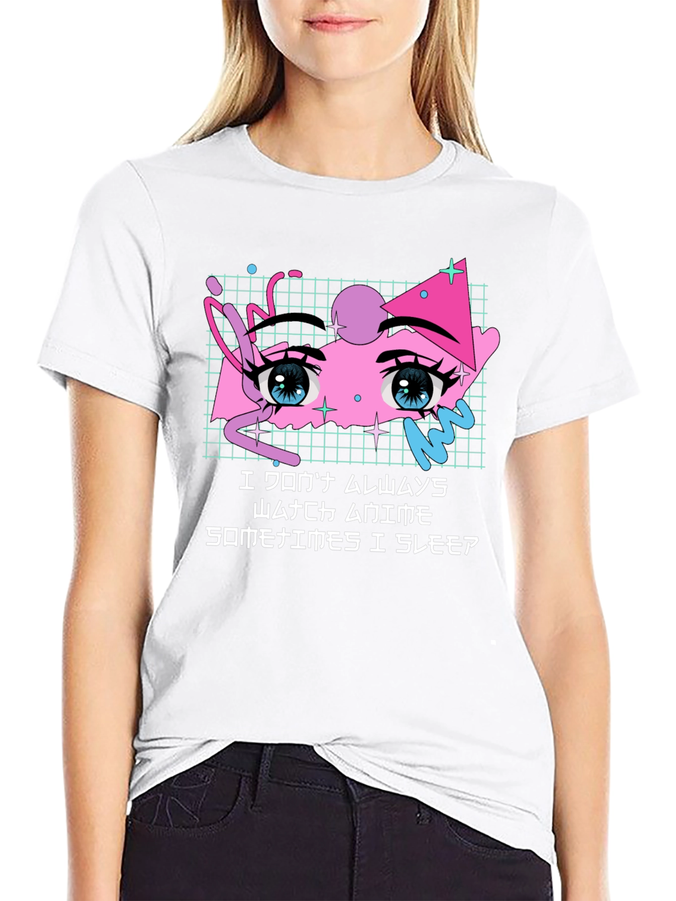 Anime Eyes Aesthetic T-Shirt - Vaporwave Style