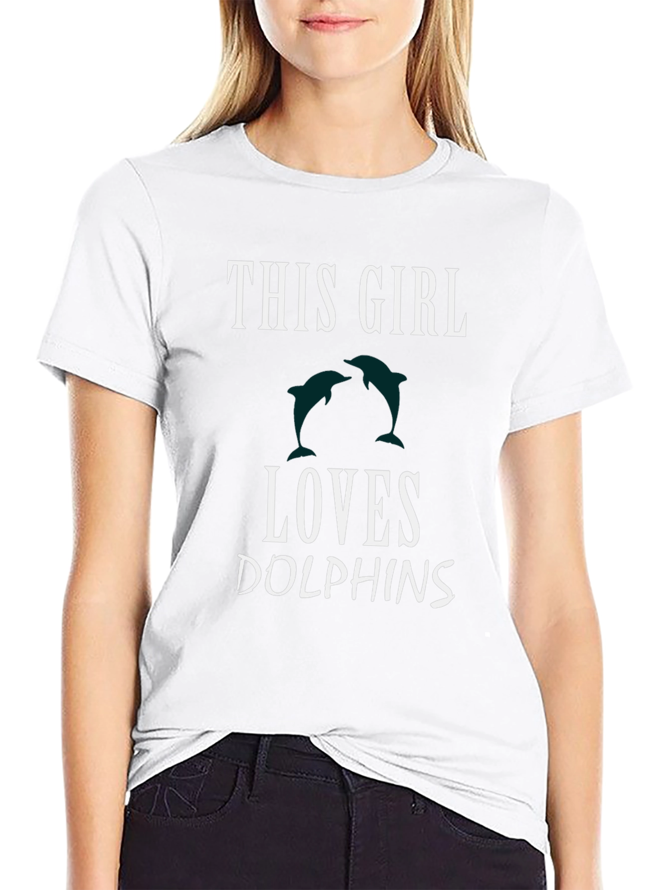 This Girl Loves Dolphins Graphic T-Shirt