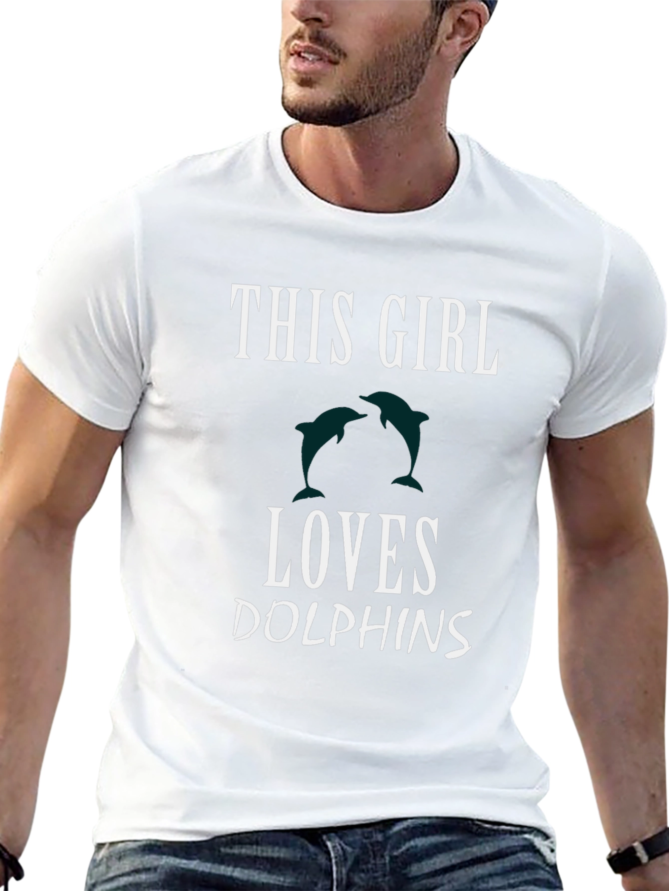 This Girl Loves Dolphins Graphic T-Shirt