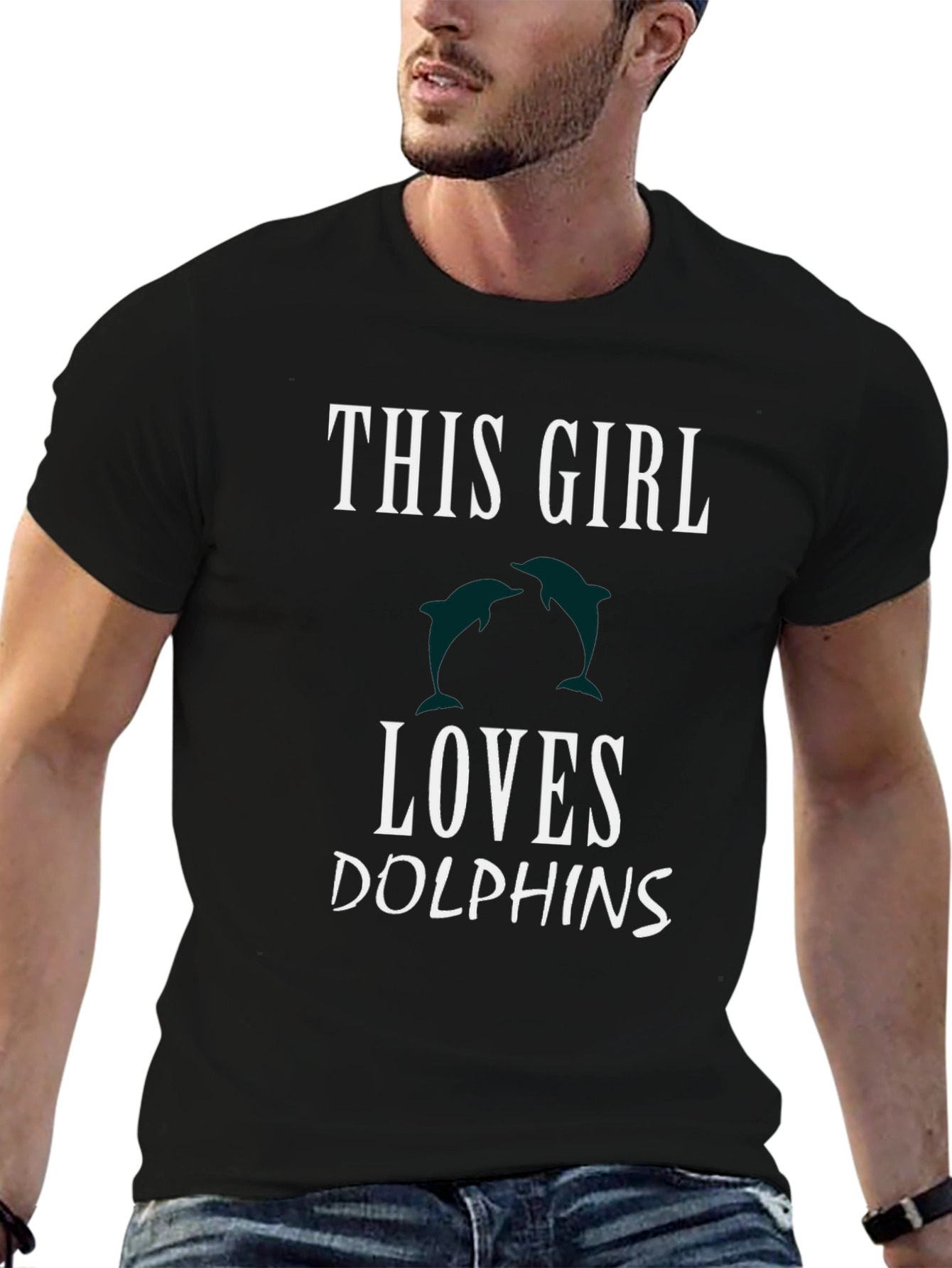 This Girl Loves Dolphins Graphic T-Shirt