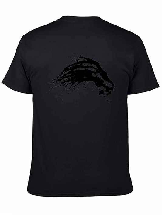 Abstract Lion Graphic Black T-Shirt