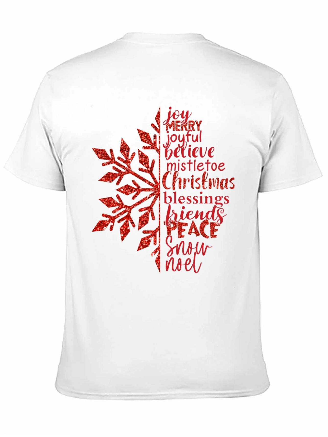 Festive Snowflake Word Art Graphic T-Shirt