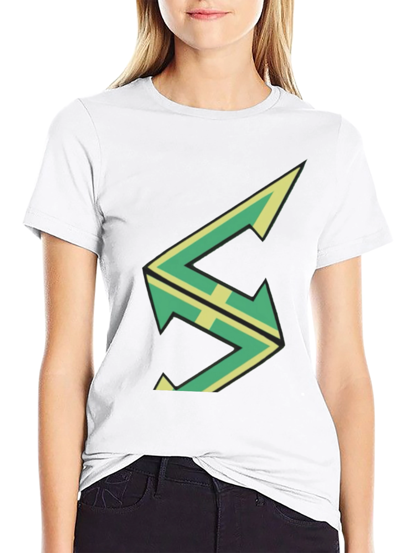 Modern Graphic Tee - Geometric Logo Black Cotton Shirt