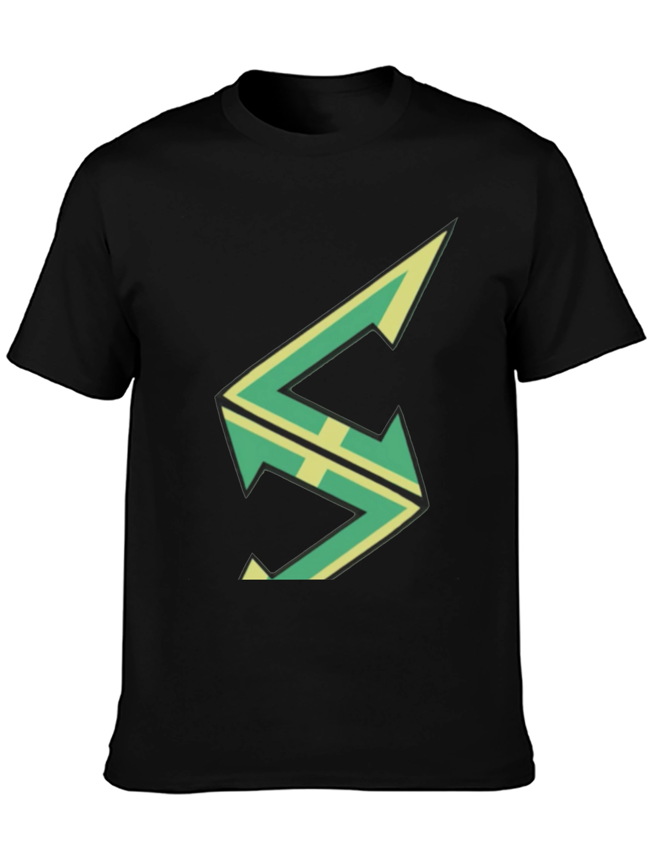 Modern Graphic Tee - Geometric Logo Black Cotton Shirt