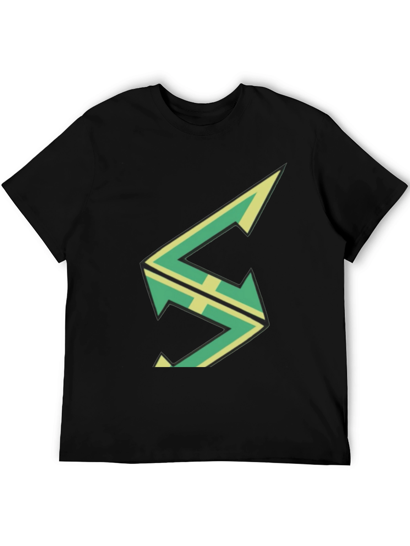Modern Graphic Tee - Geometric Logo Black Cotton Shirt