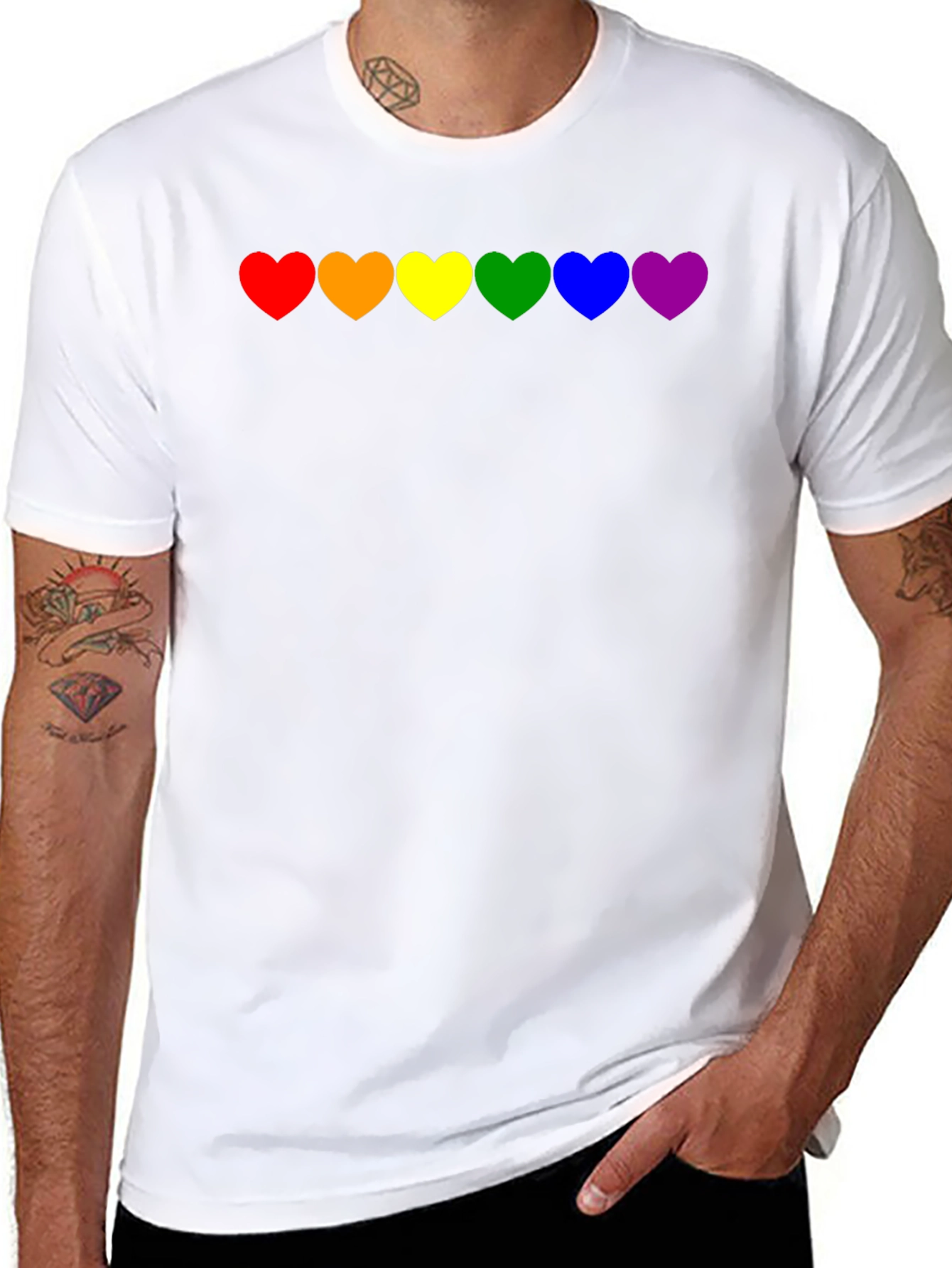 Pride Heart T-Shirt - Rainbow LGBTQ Love
