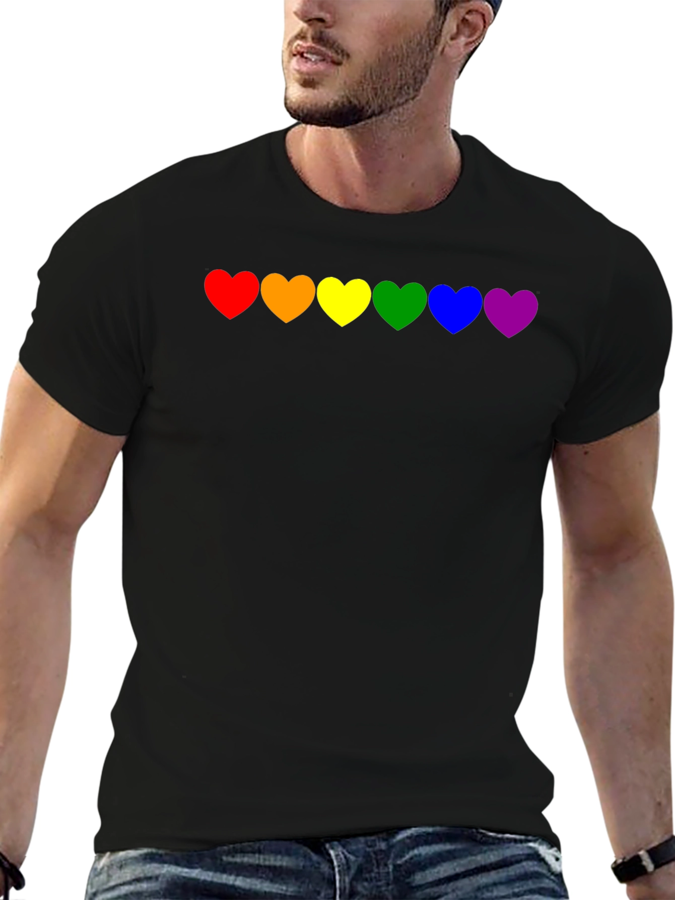 Pride Heart T-Shirt - Rainbow LGBTQ Love