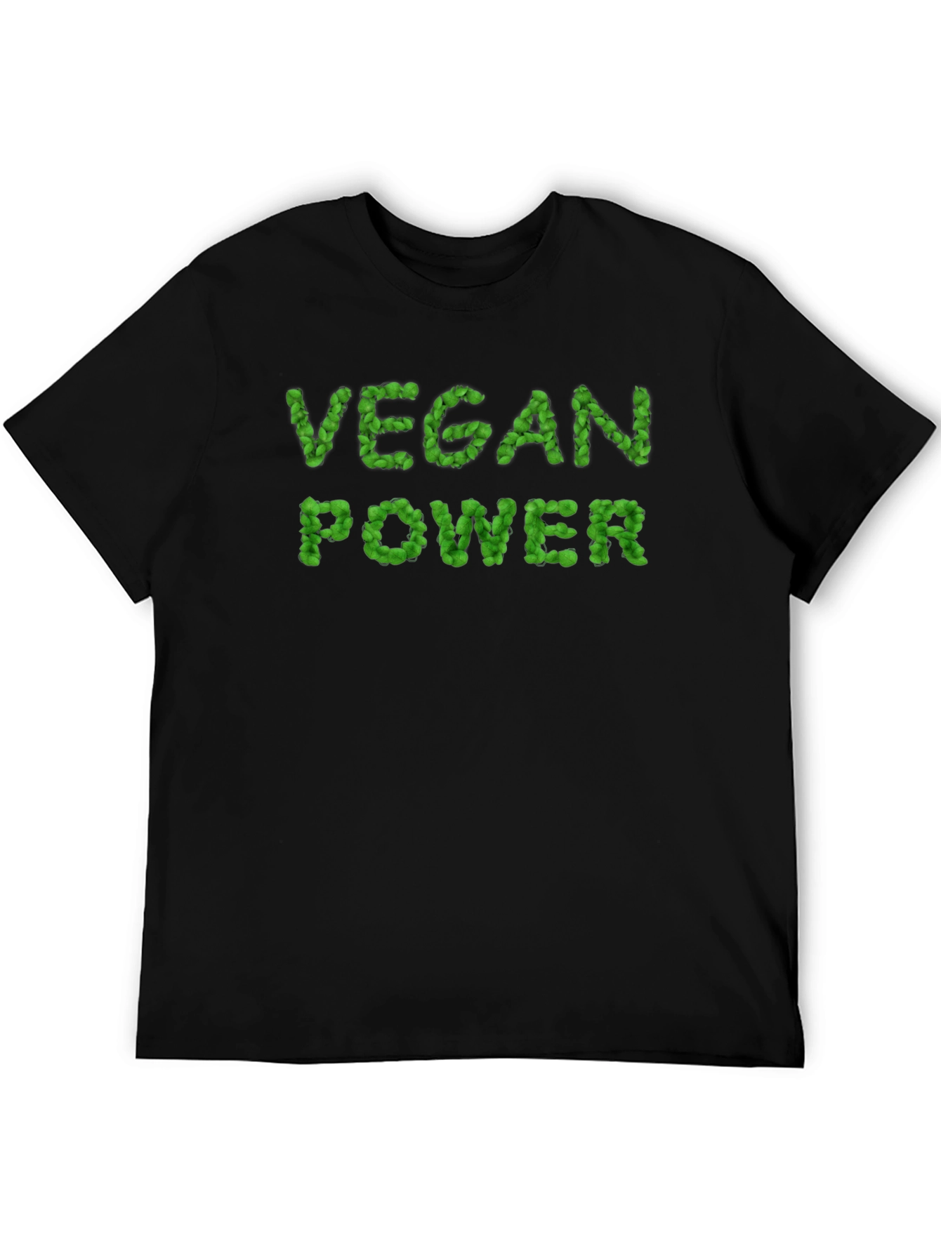 Vegan Power Leaf Lettering Graphic Tee