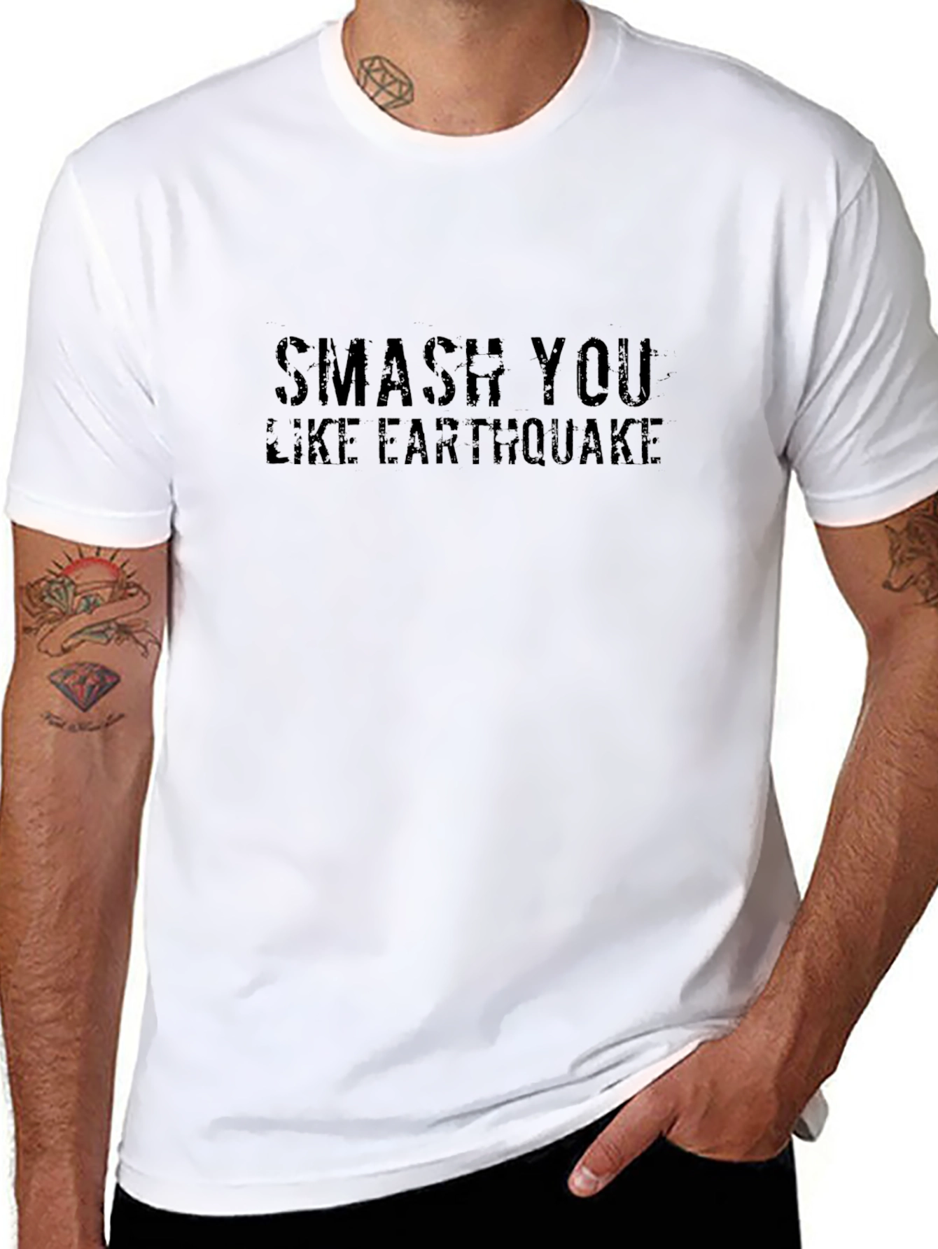 Smash You Like Earthquake Black T-Shirt