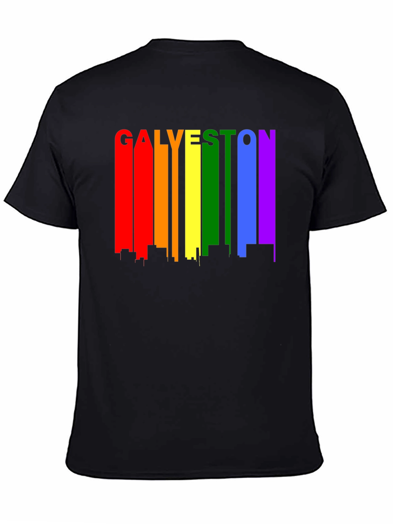 Galveston Pride Rainbow Skyline Graphic T-Shirt