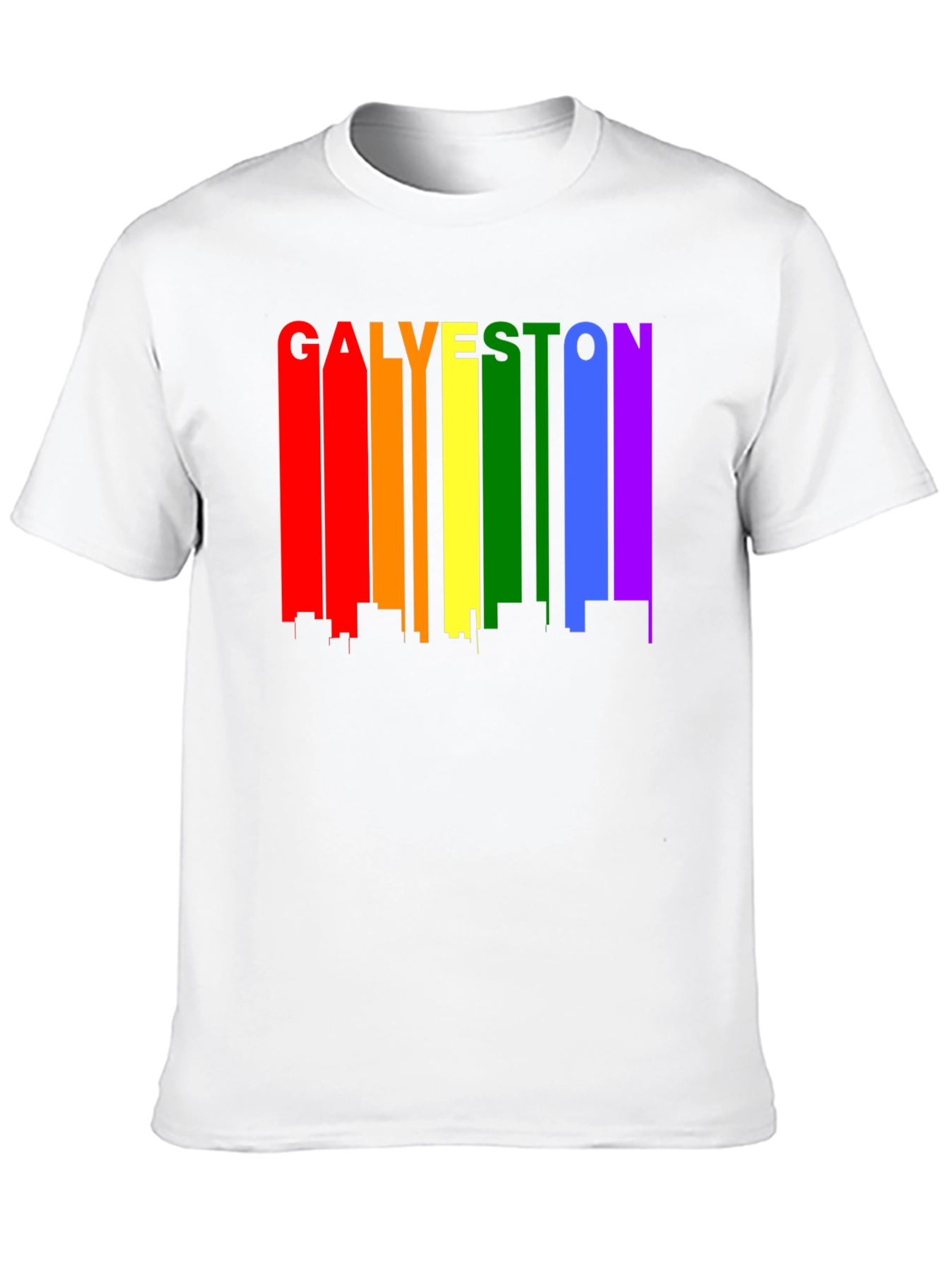 Galveston Pride Rainbow Skyline Graphic T-Shirt