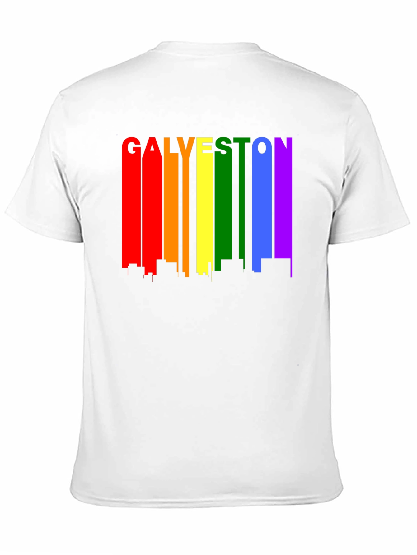 Galveston Pride Rainbow Skyline Graphic T-Shirt