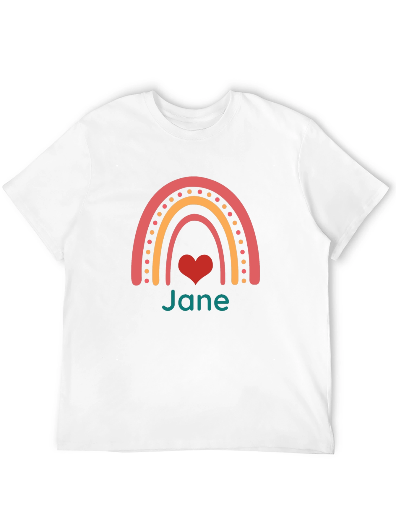 Rainbow Heart Personalized Womens T-Shirt