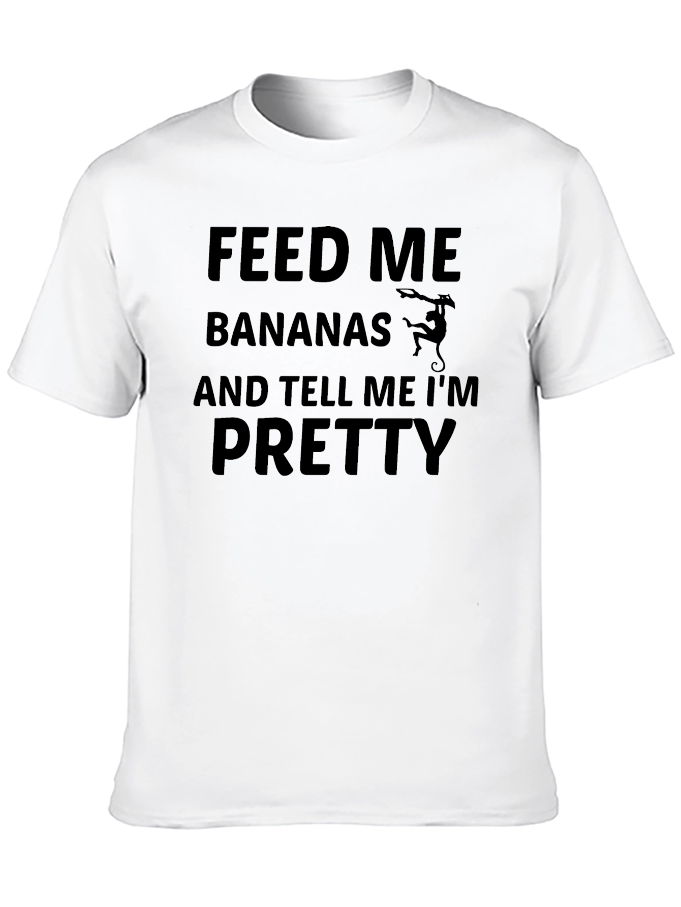 Funny Monkey Graphic T-Shirt: Feed Me Bananas
