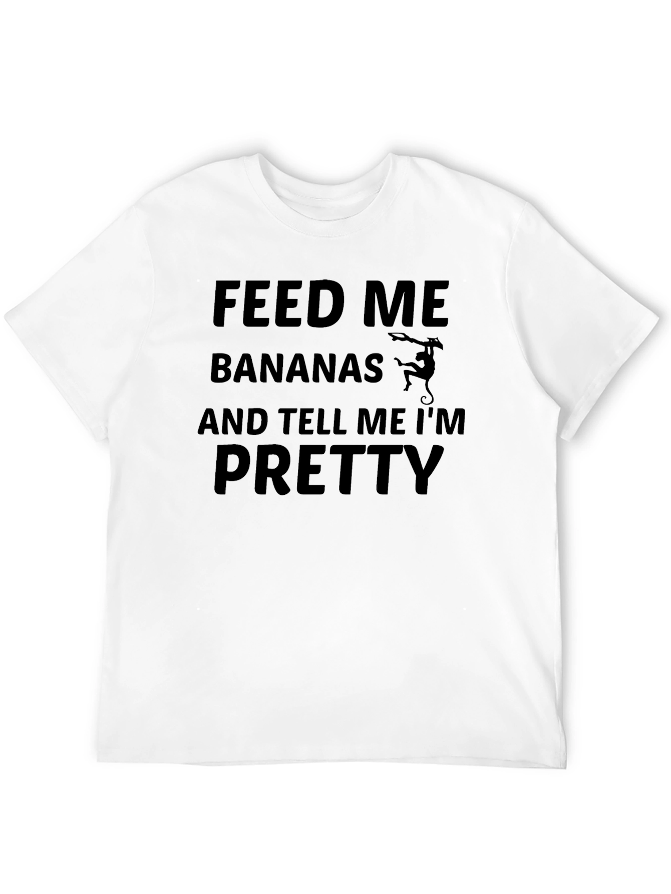 Funny Monkey Graphic T-Shirt: Feed Me Bananas