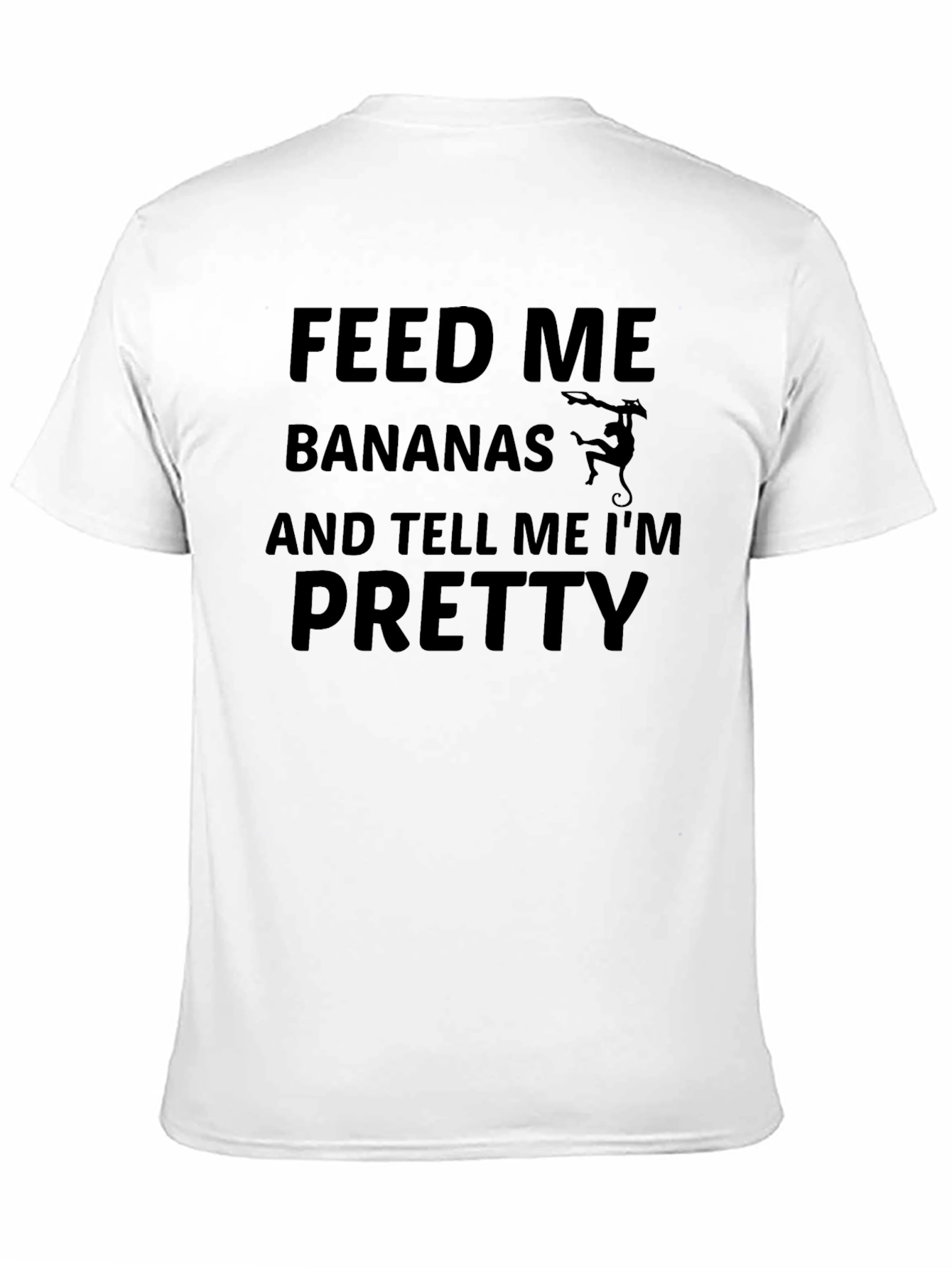 Funny Monkey Graphic T-Shirt: Feed Me Bananas