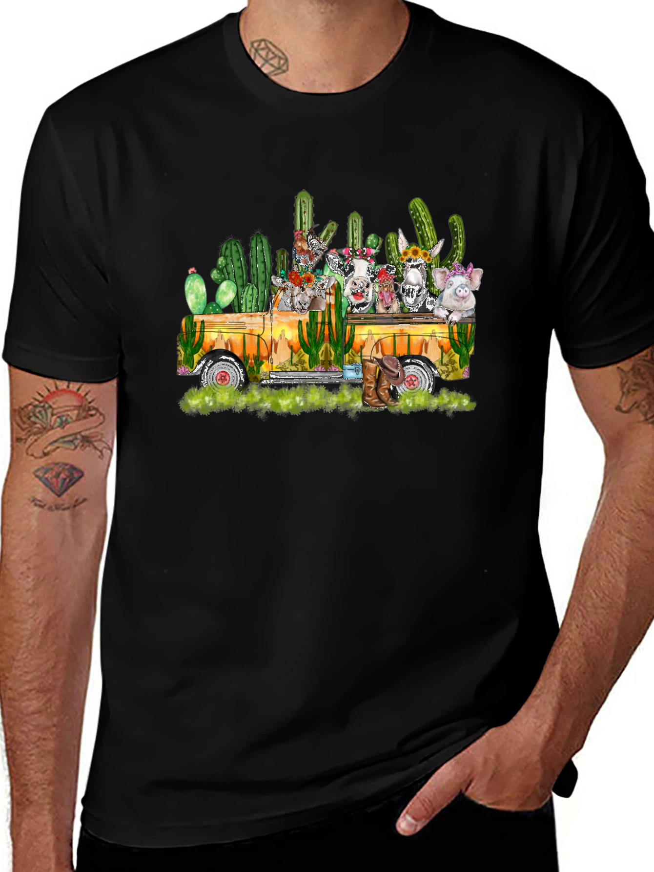 Truckload of Farm Animals Tee