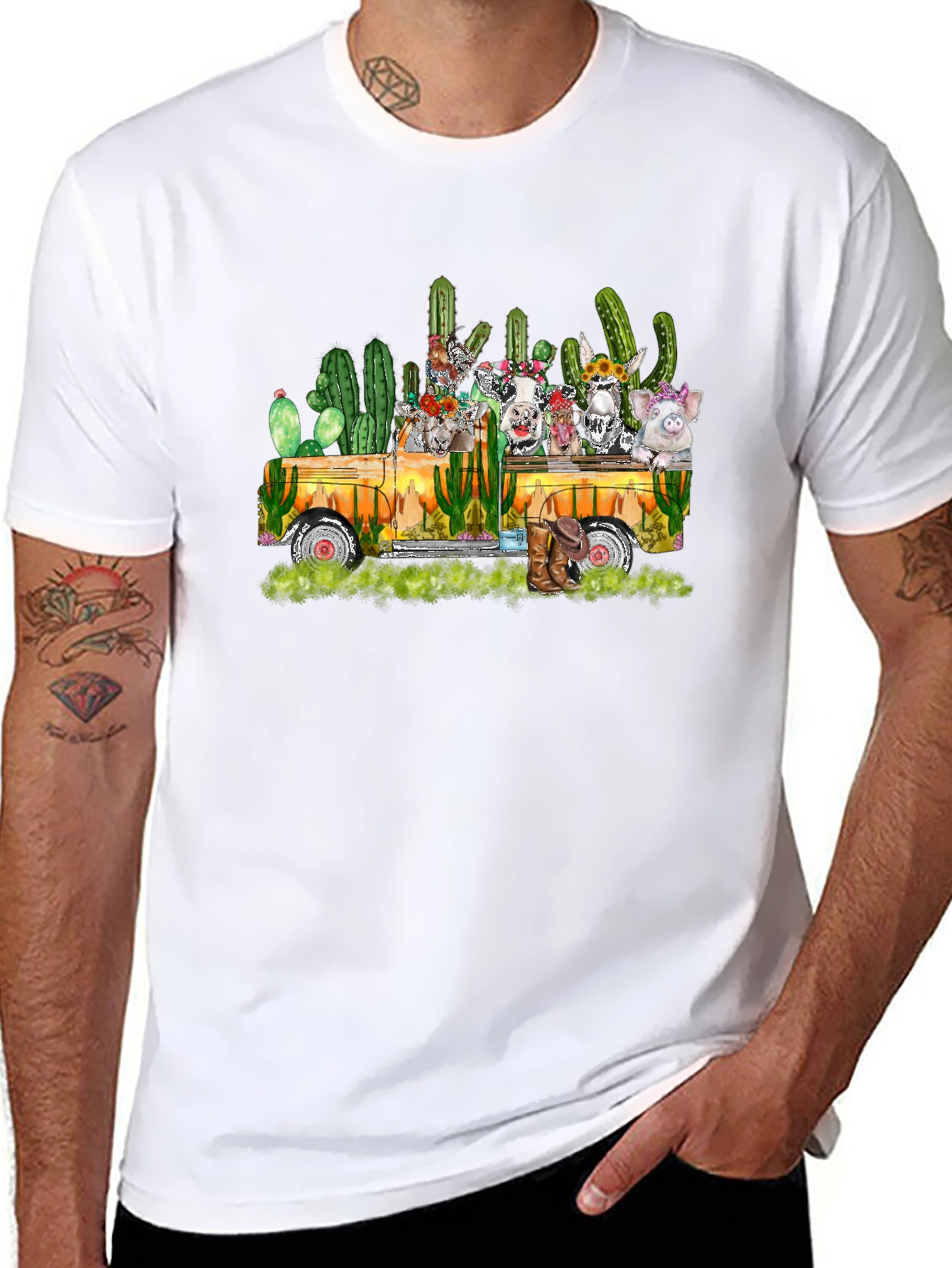 Truckload of Farm Animals Tee