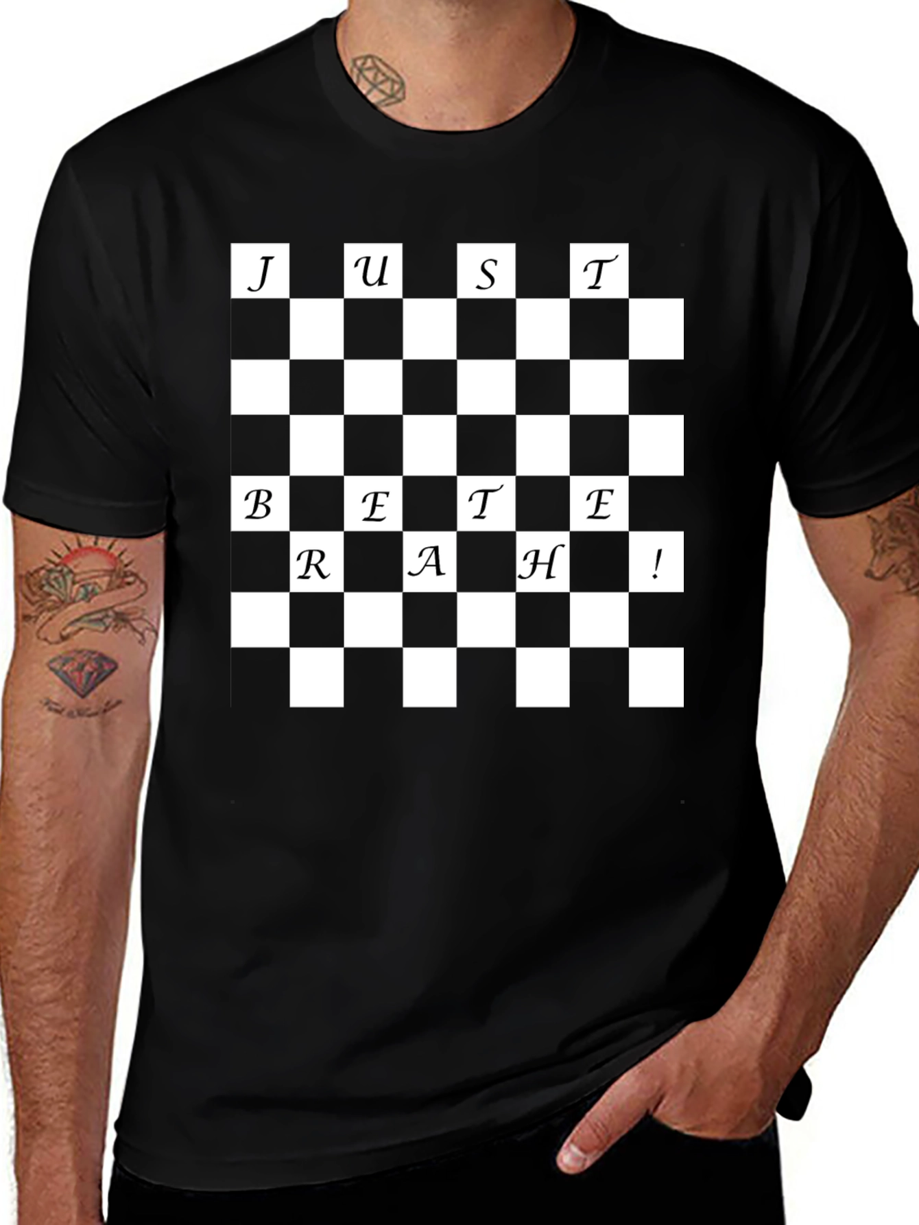 Just Breathe Checkerboard T-Shirt