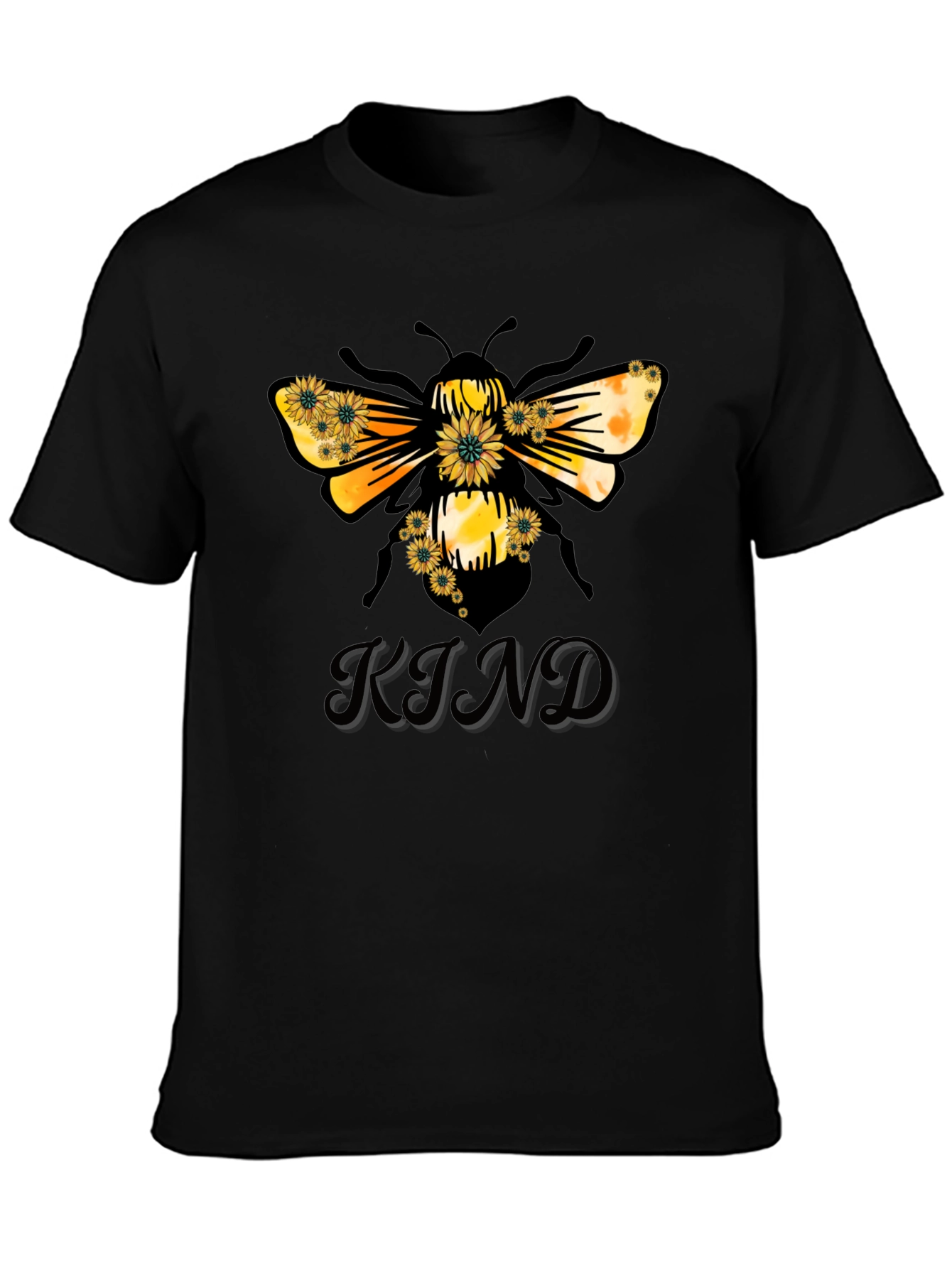 Kind Bee Graphic Tee - Black Casual T-Shirt