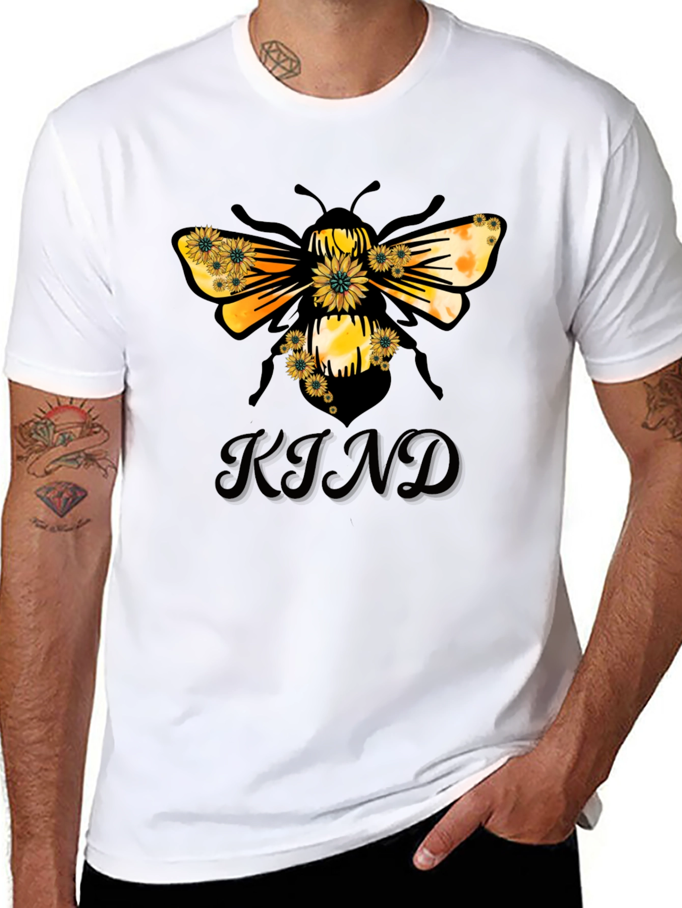Kind Bee Graphic Tee - Black Casual T-Shirt