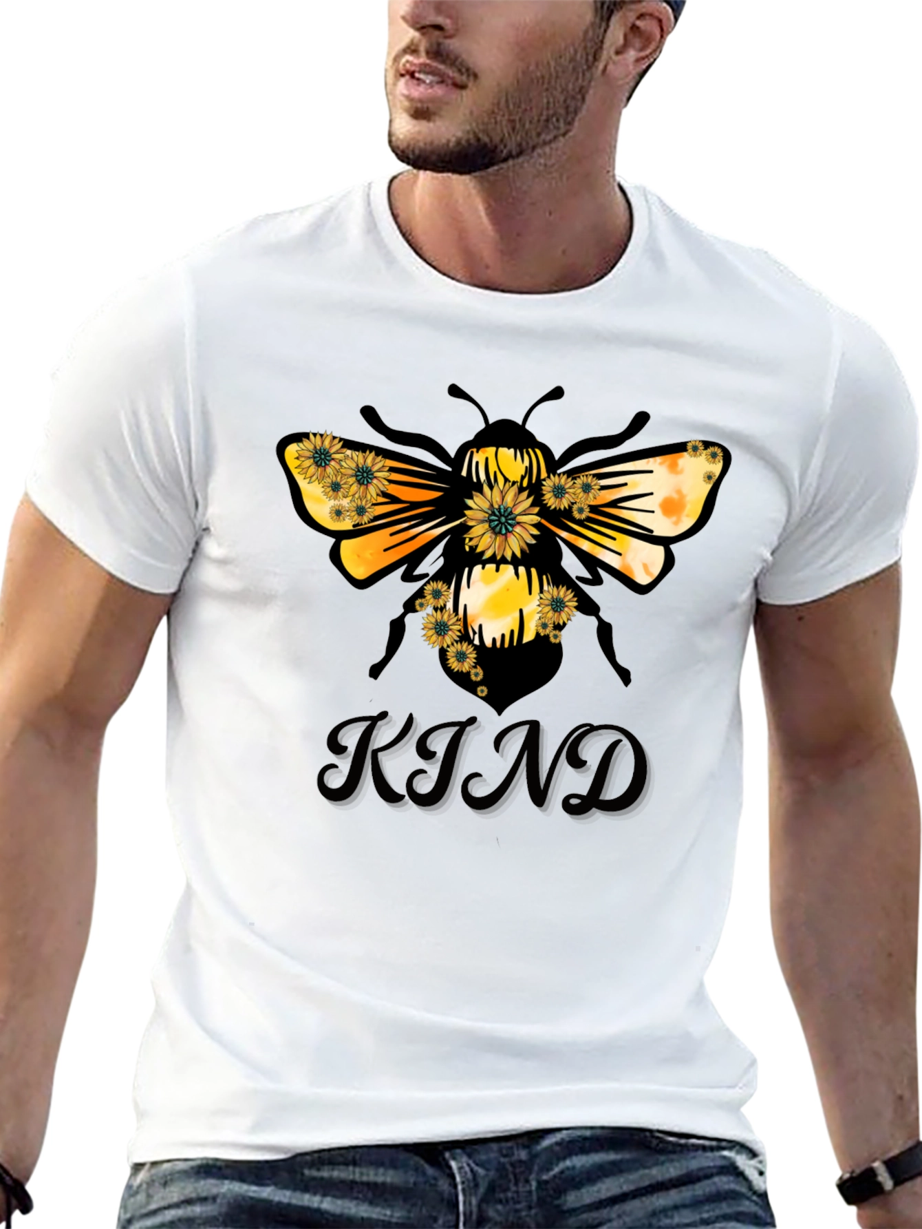 Kind Bee Graphic Tee - Black Casual T-Shirt