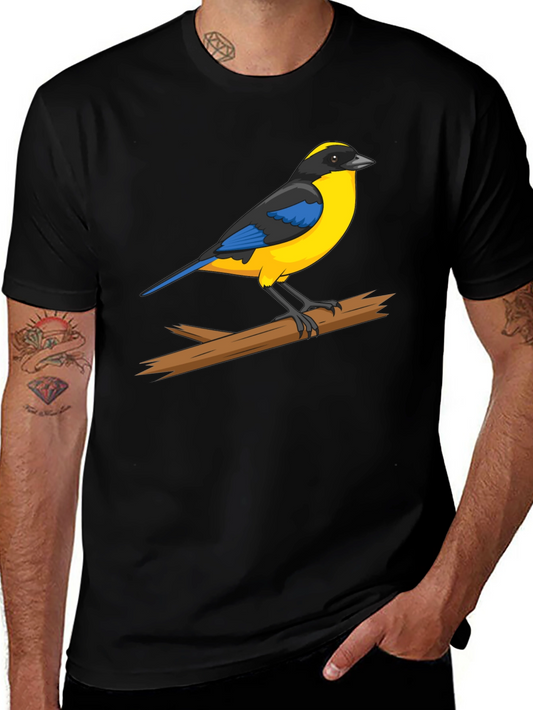 Bird on Branch Graphic Black T-Shirt