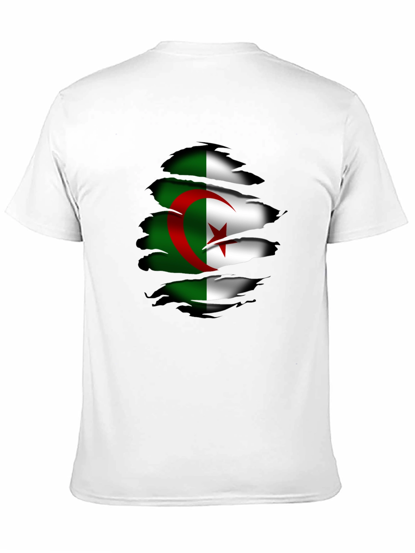 Algeria Flag Ripped T-Shirt - Unique Graphic Tee