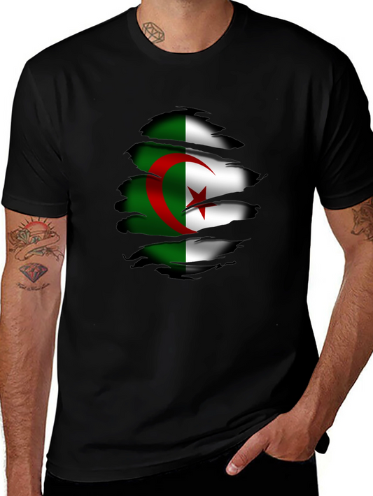 Algeria Flag Ripped T-Shirt - Unique Graphic Tee