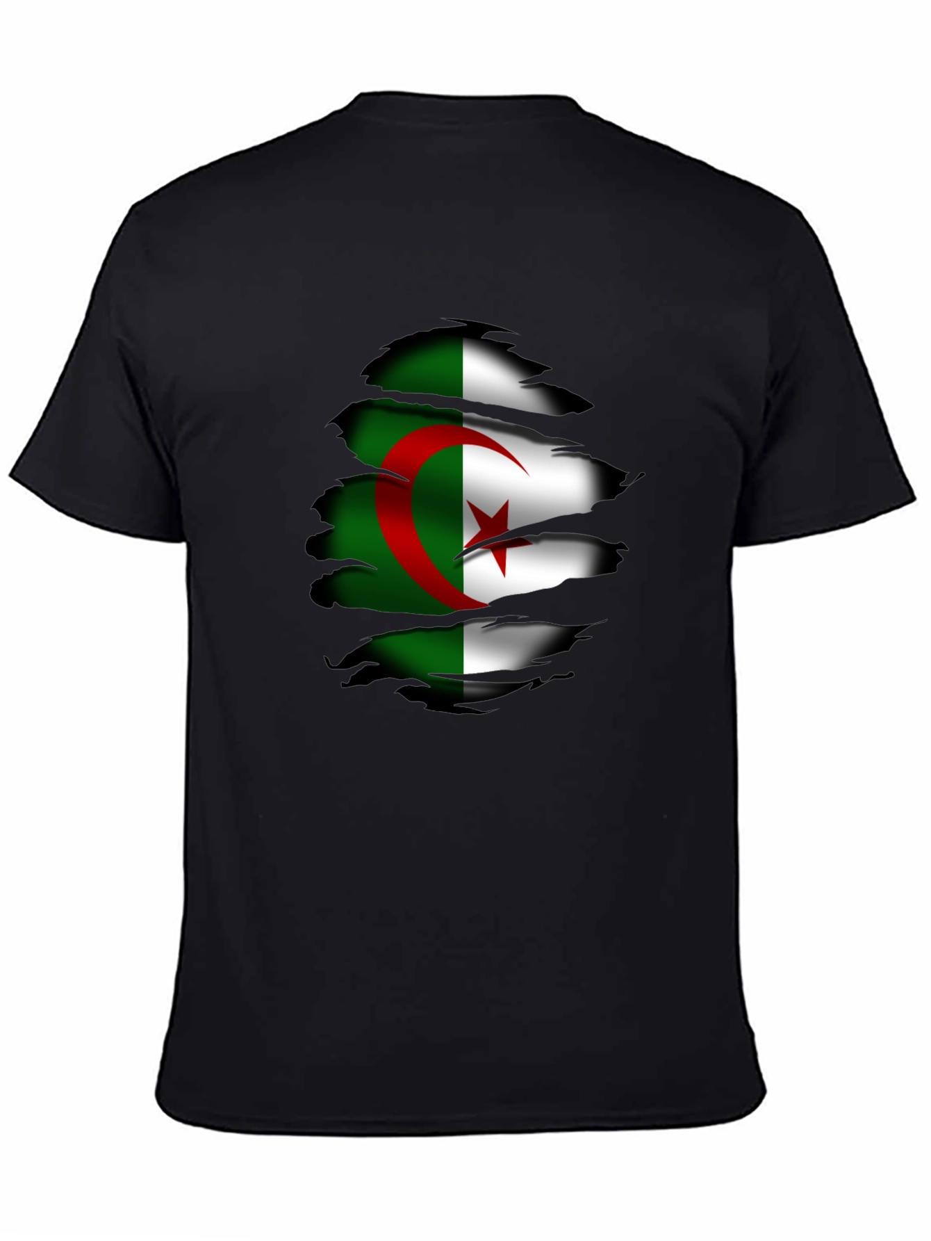 Algeria Flag Ripped T-Shirt - Unique Graphic Tee
