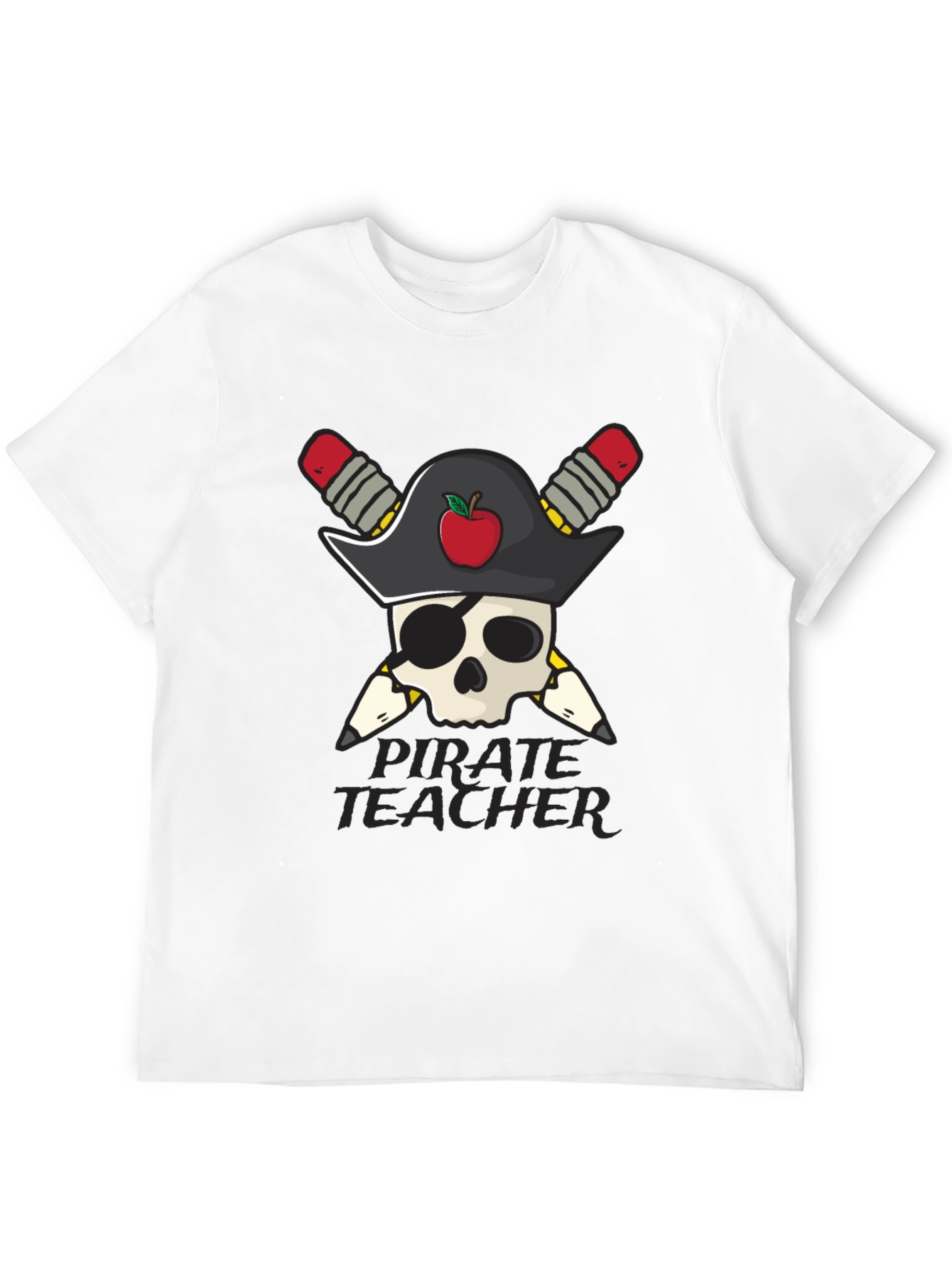 Pirate Teacher Skull Graphic Tee