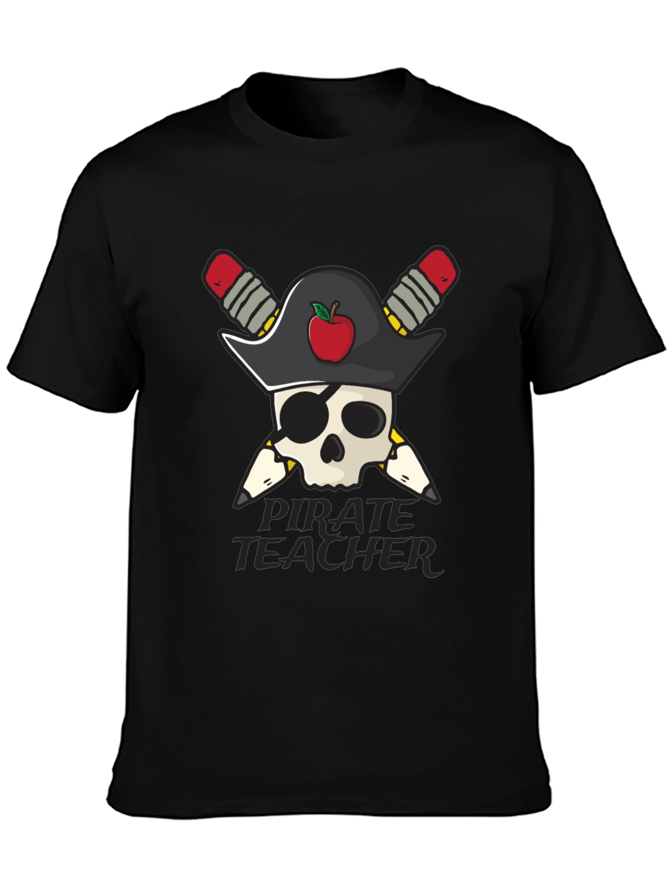 Pirate Teacher Skull Graphic Tee