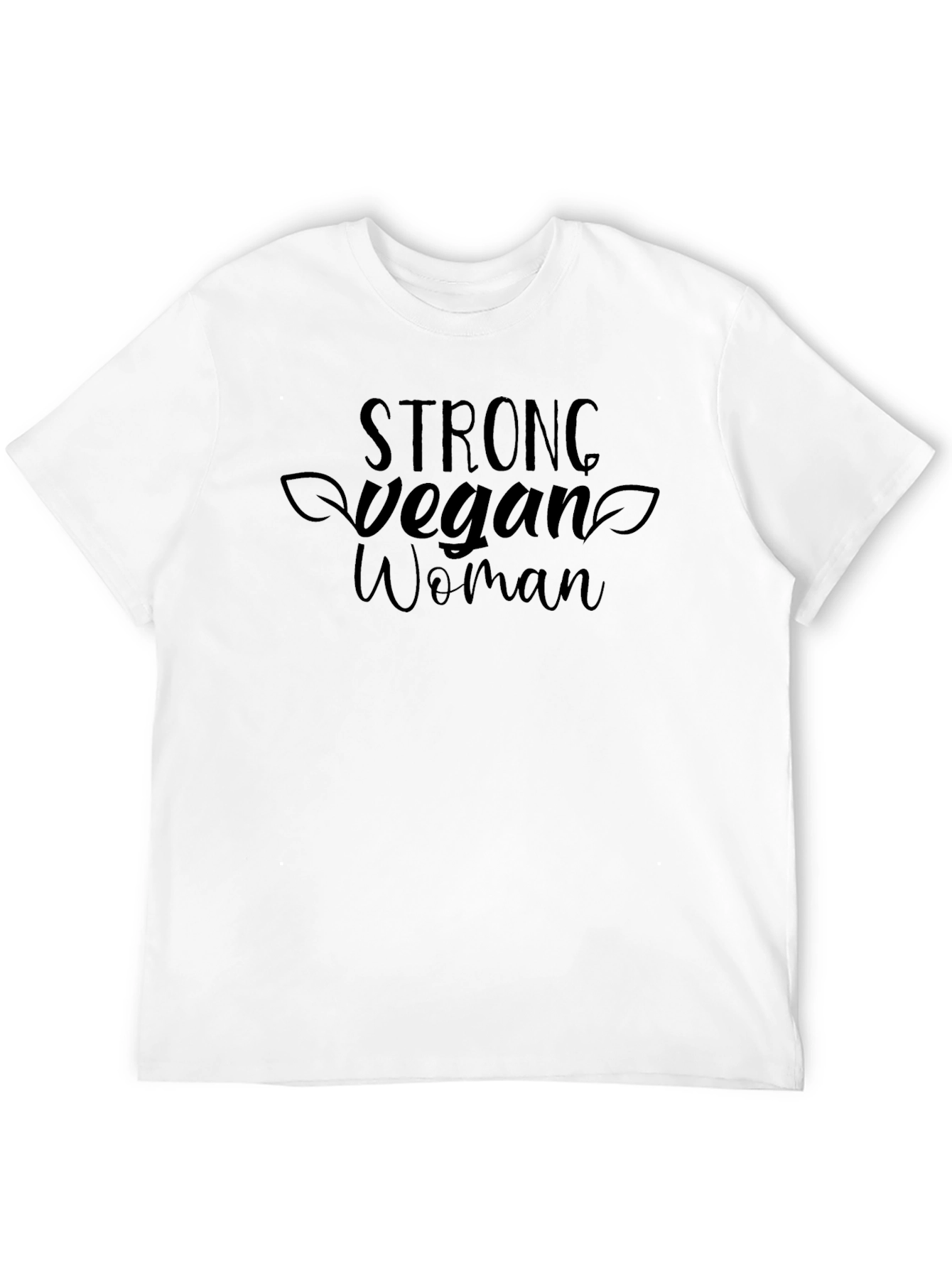 Strong Vegan Woman Black T-Shirt