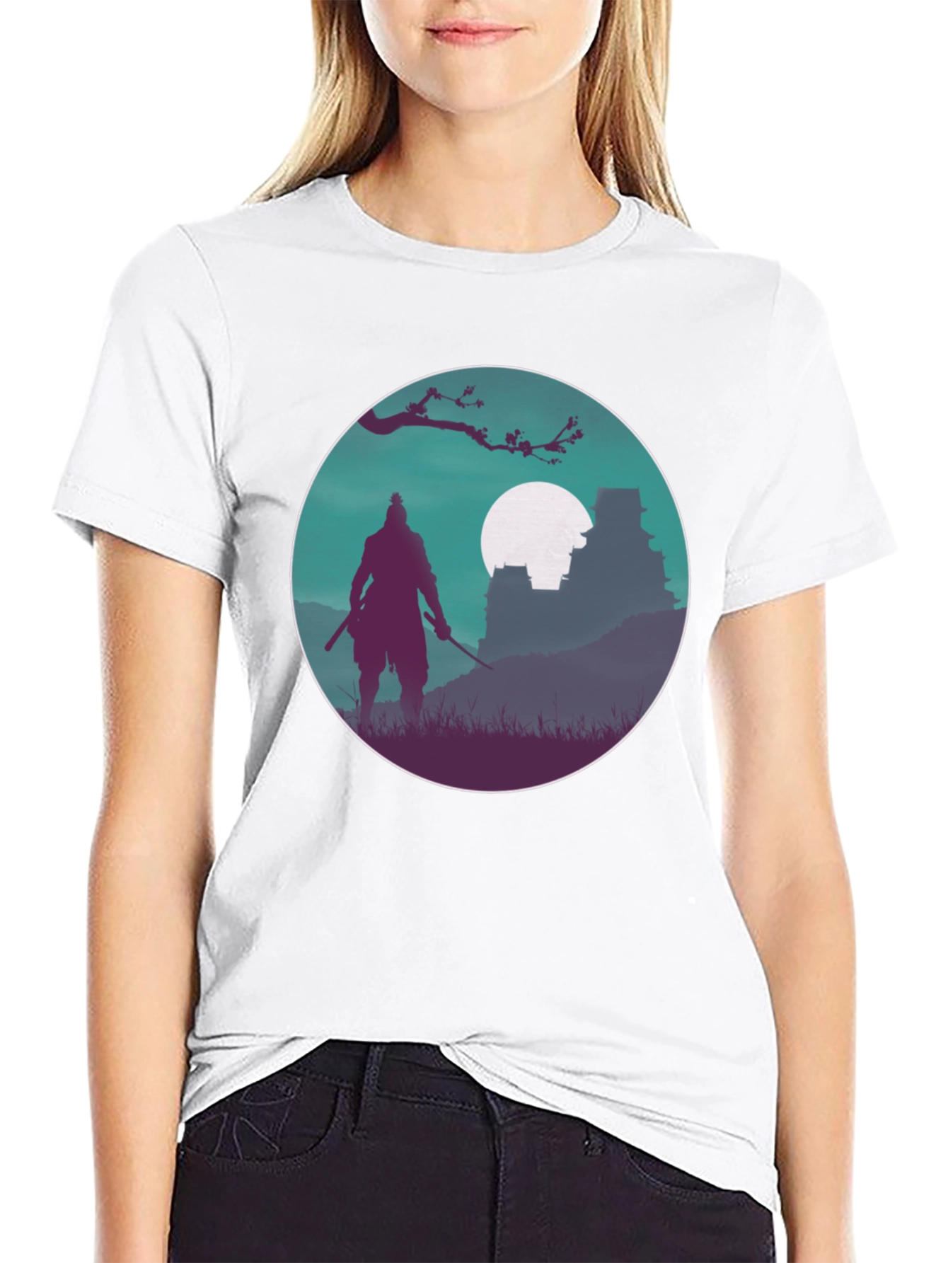 Samurai Silhouette T-Shirt - Artistic Graphic Tee