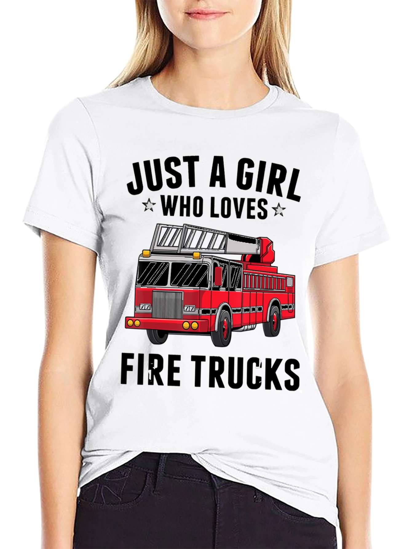 Just A Girl Who Loves Fire Trucks T-Shirt