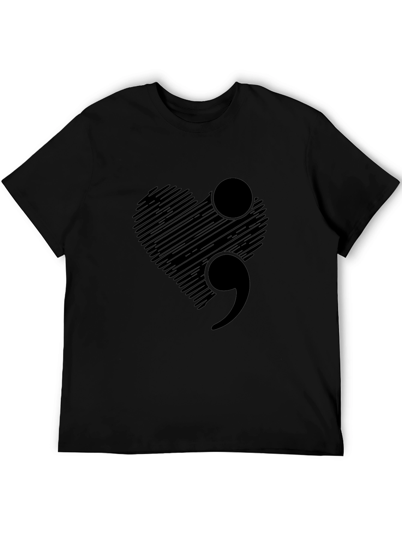 Semicolon Heart Graphic Tee - Mental Health Awareness T-Shirt