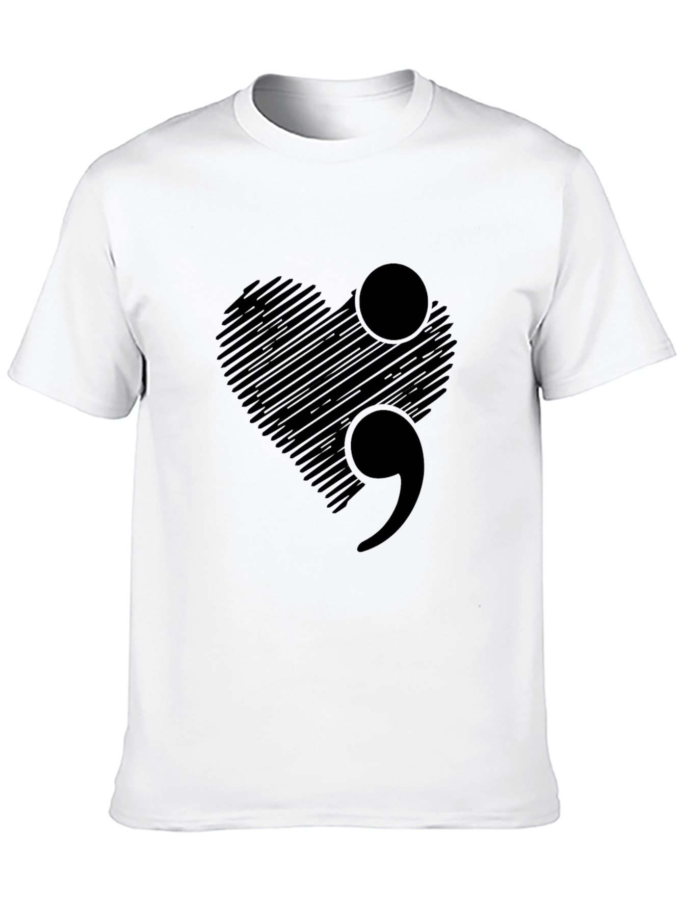 Semicolon Heart Graphic Tee - Mental Health Awareness T-Shirt