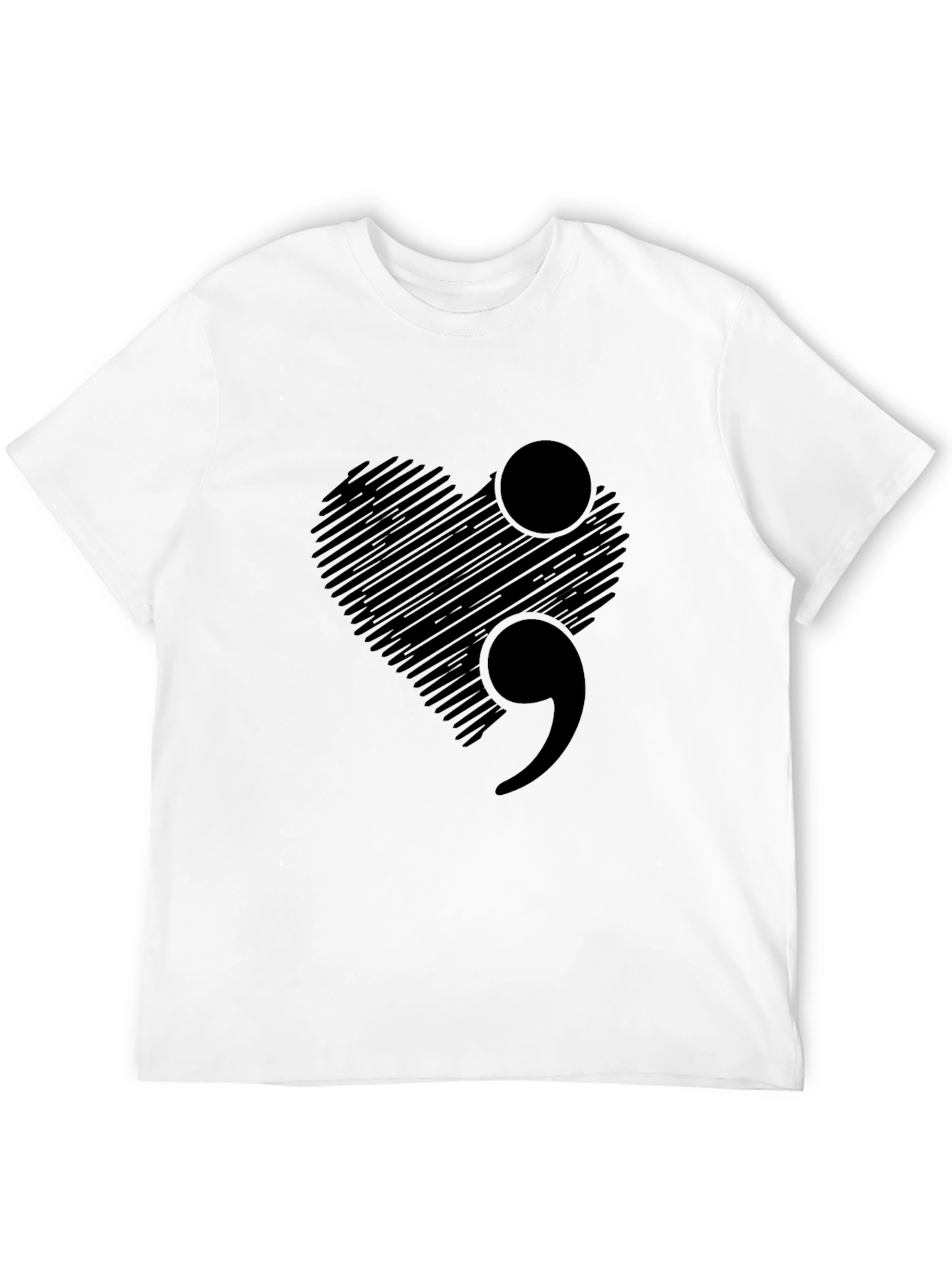 Semicolon Heart Graphic Tee - Mental Health Awareness T-Shirt