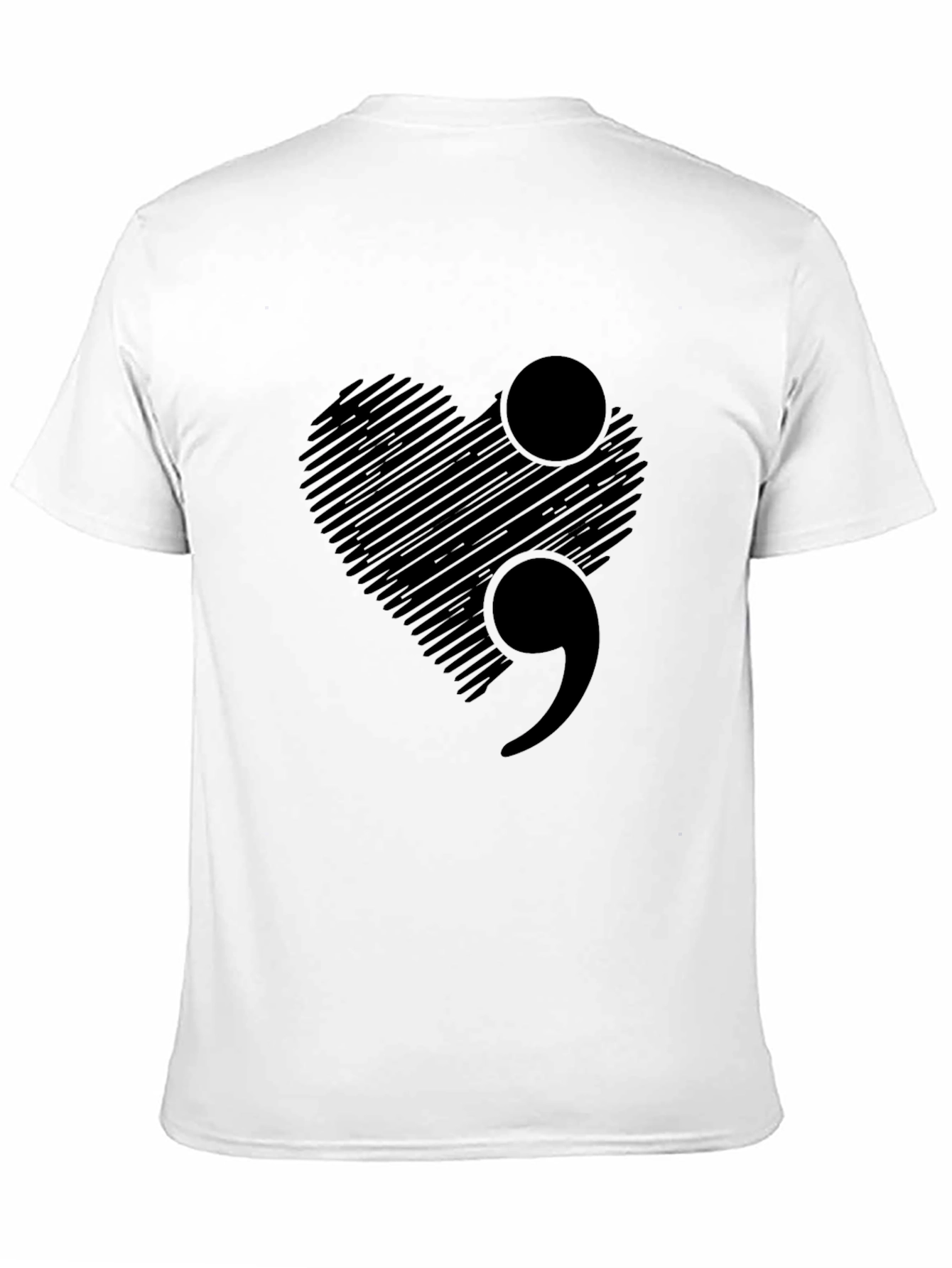 Semicolon Heart Graphic Tee - Mental Health Awareness T-Shirt