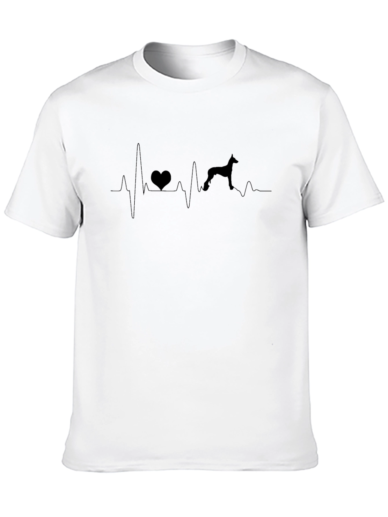Dog Breed Heartbeat T-Shirt - Black