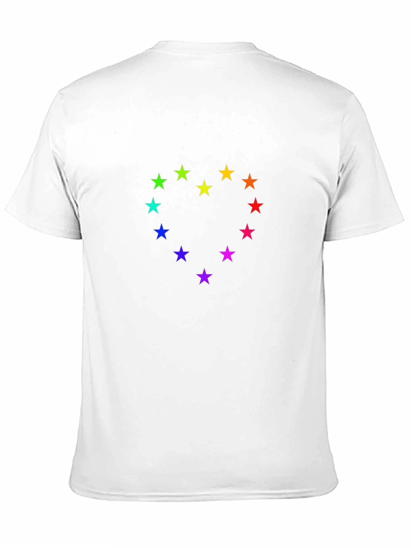 Rainbow Stars Heart T-Shirt - Black