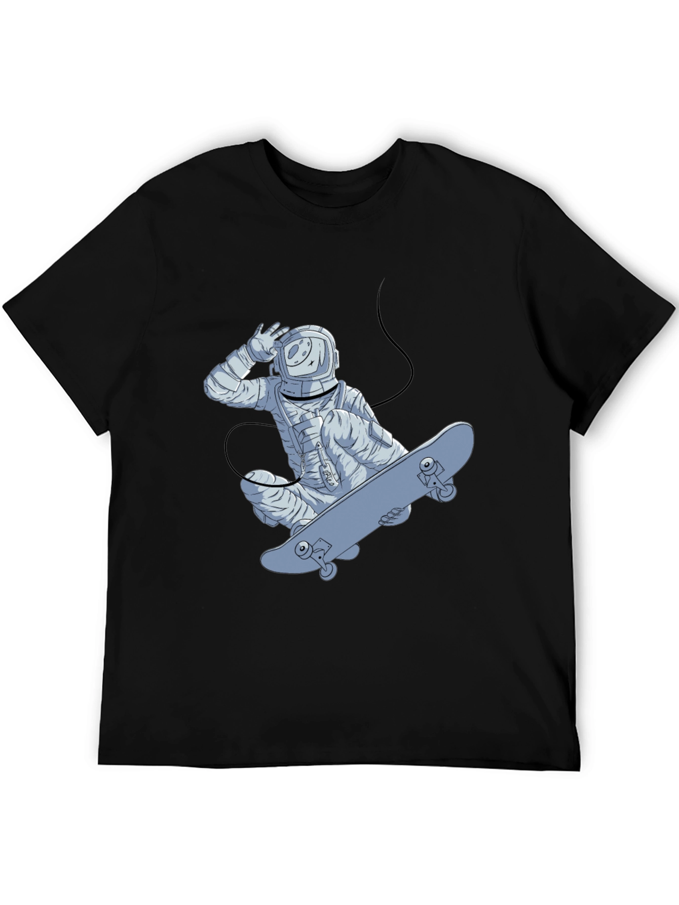 Astronaut Skateboarder Graphic Tee - Black