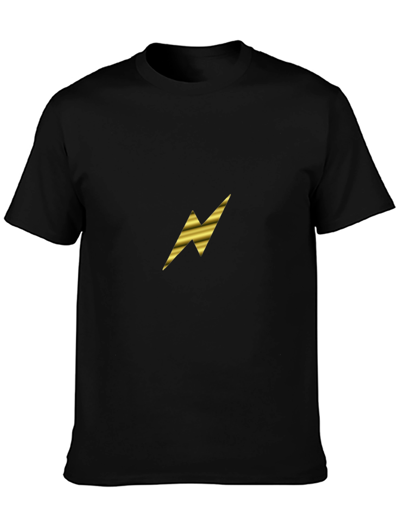 Gold Lightning Bolt Black T-Shirt