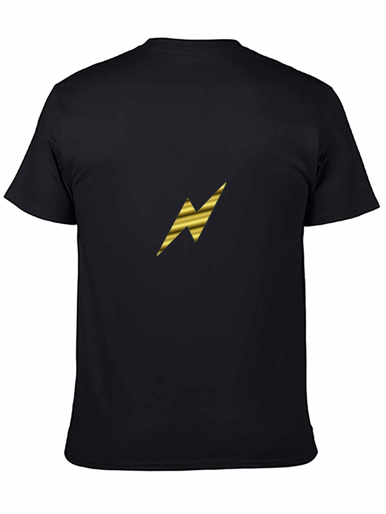 Gold Lightning Bolt Black T-Shirt