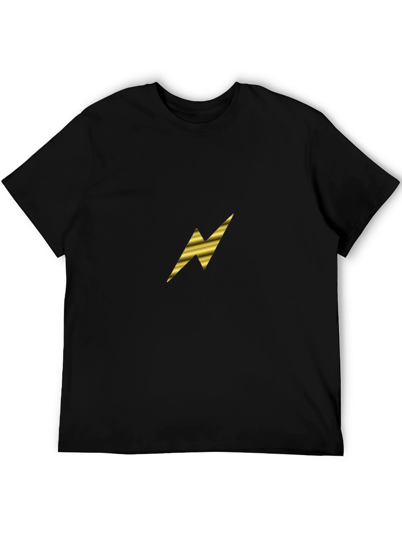Gold Lightning Bolt Black T-Shirt